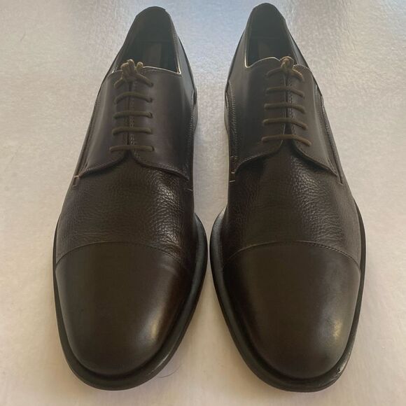 Bruno Magli Men’s Dark Brown Leather Derbys Size 8.5 M . Made in Italy